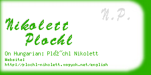 nikolett plochl business card